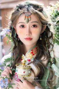Đồ Nữ Mông Cổ Tây Vực Xanh Mạ Pastel