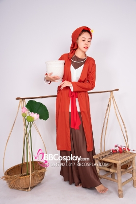 Áo Tứ Thân Đỏ Gạch Quê Hương