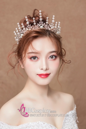 Vương Miện Cô Dâu Đính Ngọc Trai
