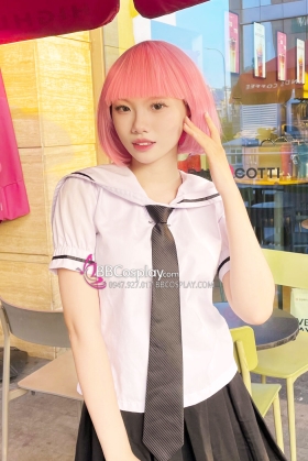 Tóc Giả Ngang Vai Mái Ngang Màu Hồng Pastel  Lisa Crazy Horse