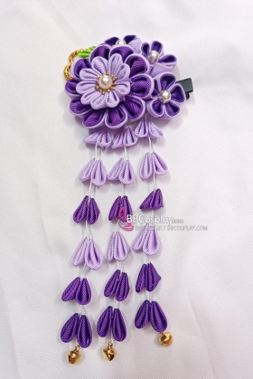 Kanzashi Nhật Bản Tím Đậm-  Lớn