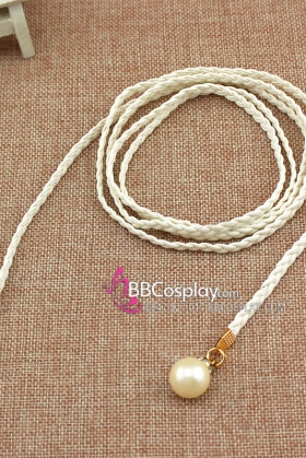 Dây Phụ Kim Tuyến Loại Ngọc Trai - Obijime -Trắng Ngà