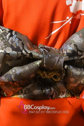 Obi Kimono - Thắt Lưng Kimono Nhật Nơ Gấm Đen