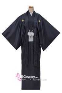 Đồ Kimono Nam Xanh Đen Hoạ Tiết Hình Thôi