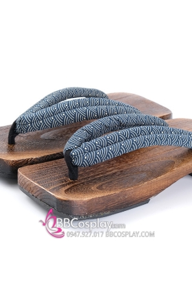 Guốc Gỗ Geta Bản Gỗ Quai Sóng Biển