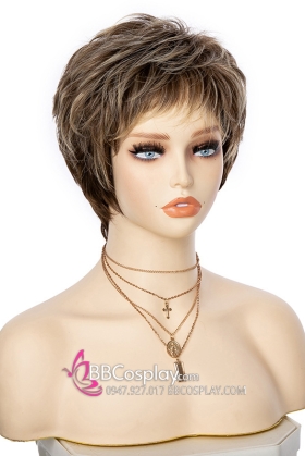 Tóc Ngắn Nữ Tóc Tém Hàn Quốc Line Nâu Vàng