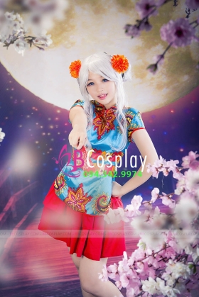 Qiloli Áo Xanh Váy Đỏ