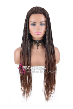 Tóc Giả Tết Nguyên Đầu Kiểu Châu Phi - Màu Nâu