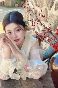 Hanbok Hàn Quốc Hiện Đại Áo Trắng Váy Hoa