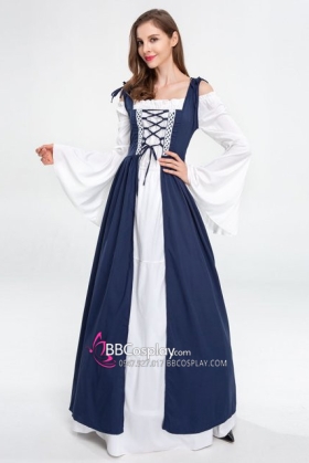 Đầm Phục Hưng Trung Cổ Phong Cách Viễn Tưởng - Màu Xanh Dương