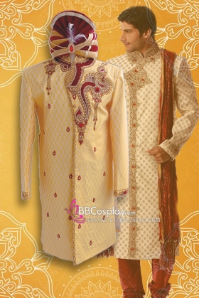 Trang Phục Hoàng Tử Ấn Độ Vàng Cà Ri Kèm Nón