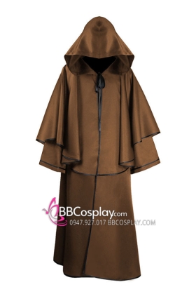 Áo Choàng Có Mũ Trùm Dáng Rộng Màu Nâu