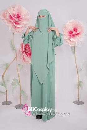 Trang Phục Hồi Giáo - Phối 2 Lớp Màu Xanh Bạc Hà