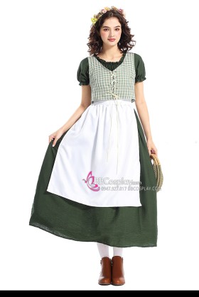 Trang Phục Cô Gái Nông Thôn Kiểu Miền Đồng Quê Tone Xanh Lá