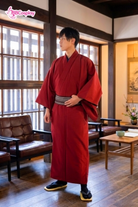 Trang Phục Nam Nhật Bản Nagagi Đỏ Trơn - HÀNG SHOP MAY