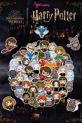 Hình Dán Harry Potter Dễ Thương - Set 10 Tấm Lộn Xộn
