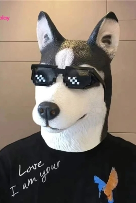 Mặt Nạ Con Chó Silicon - Mặt Nạ Husky