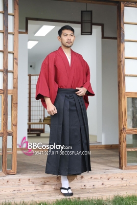 Trang Phục Samurai Áo Đỏ Quần Đen - HÀNG MAY