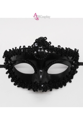 Mặt Nạ Nửa Mặt Vàng Đính Hột - Màu Đen