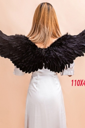 Cánh Ác Quỷ Lông Ngỗng Đen 105X43Cm