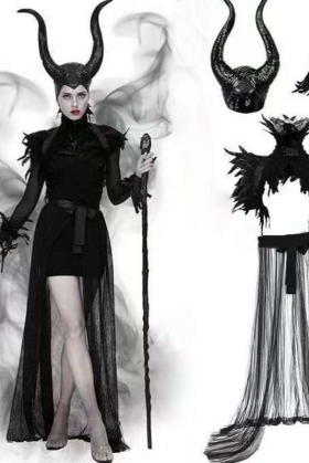 Đồ Hóa Trang Maleficent Sexy Quyến Rũ Gồm 4 Món - Trang Phục Halloween