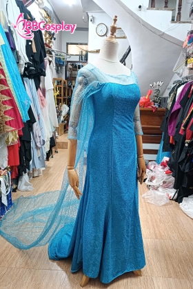 Đầm Nữ Hoàng Băng Giá Elsa Dáng Đuôi Cá - MẪU SHOP MAY