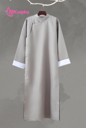 Áo Sẫm Sườn Xám Nam Vải Kaki - Màu Xám Tro