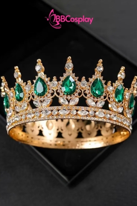Vương Miện Tròn Vàng Đá Xanh Lá