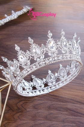 Vương Miện Tròn Bạc Đá Trắng