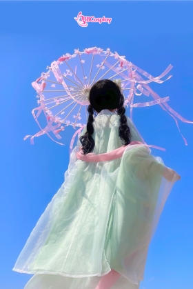 Dù Vải Cổ Trang Đính Hoa Có Tua Rua  80Cm Nhiều Màu