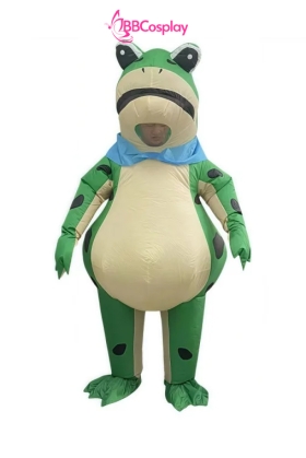 Mascot Ếch Xanh Bơm Hơi Liền Thân