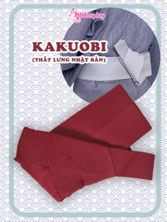 Đai Lưng Kimono Nam Đỏ Trơn - Kakuobi