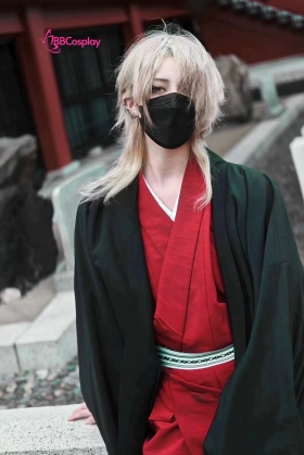 Trang Phục Nam Nhật Bản Nagagi Đỏ Kèm Khoác Đen - HÀNG SHOP MAY