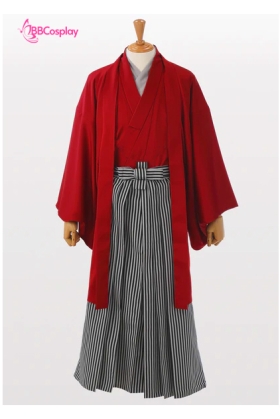 Trang Phục Samurai Áo Đỏ Quần Đen Sọc Trắng Có Kèm Khoác - HÀNG SHOP MAY
