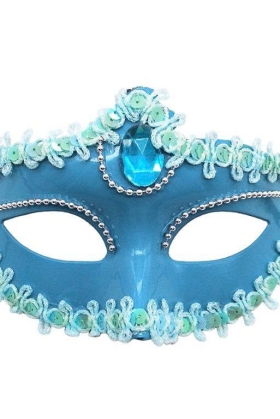 Mặt Nạ Nửa Mặt Đính Hột - Màu Xanh Dương