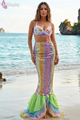 Trang Phục Nàng Tiên Cá Ngũ Sắc - Áo Vỏ Sò Ngọc Trai