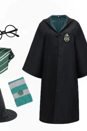 Set Trang Phục Và Phụ Kiện Harry Potter - Nhà Slytherin - Màu Xanh Lá