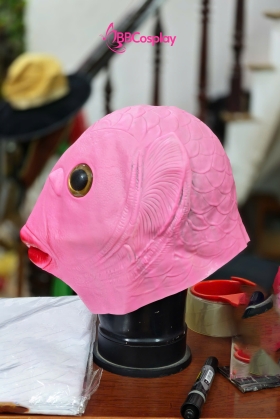 Mặt Nạ Cá Silicon - Mặt Nạ Cá Hồng Môi Đỏ