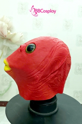 Mặt Nạ Cá Silicon - Mặt Nạ Cá Đỏ Môi Vàng