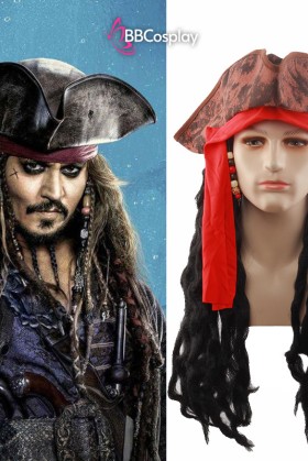 Nón Cướp Biển Kèm Tóc Giả Phong Cách Jack Sparrow
