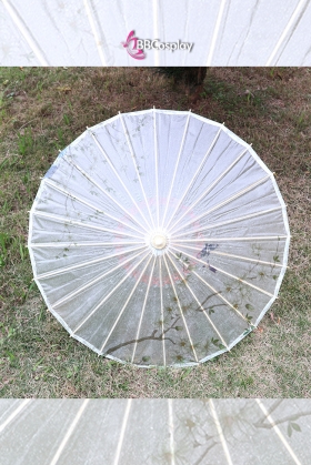 Dù Nhật Dù Giấy Dầu Màu Trà Cành Hoa