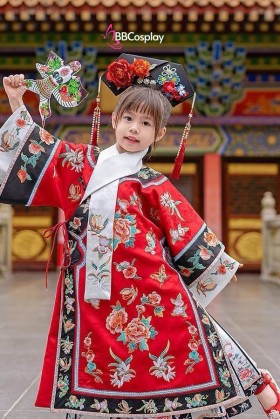 Trang Phục Cách Cách Mãn Thanh Tử Yên Nhi Cho Bé - Màu Đỏ