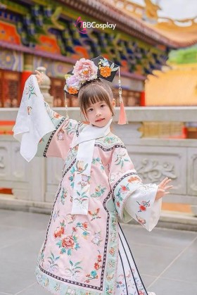 Trang Phục Cách Cách Mãn Thanh Lạc Vân Chi Cho Bé - Màu Hồng