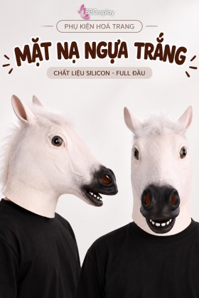 Mặt Nạ Ngựa Silicon Đầu Ngựa - Màu Trắng