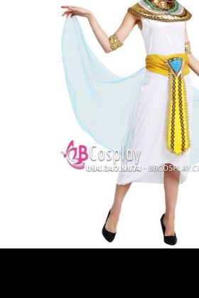 Trang Phục Ai Cập Nữ Trắng - Choàng Xanh