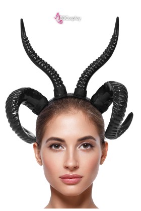 Phụ Kiện Cài Tóc Sừng Dê Gothic Đen Cho Cosplay