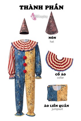 Trang Phục Joker Circus Clown - Trang Phục Chú Hề Vàng Xanh