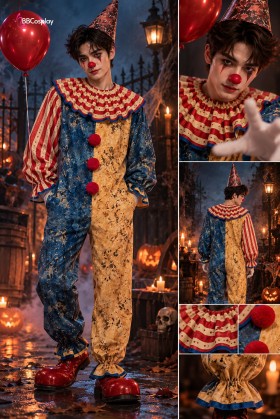 Trang Phục Joker Circus Clown - Trang Phục Chú Hề Vàng Xanh