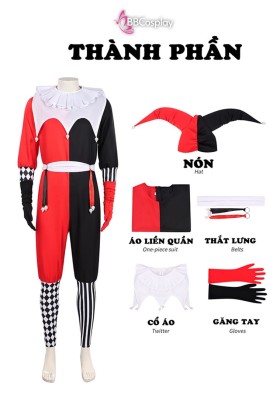 Trang Phục Joker Circus Clown - Trang Phục Chú Hề Đỏ Đen