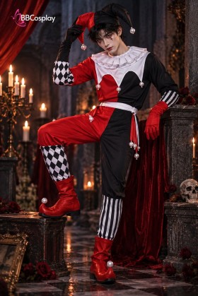 Trang Phục Joker Circus Clown - Trang Phục Chú Hề Đỏ Đen